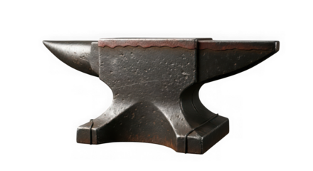 Vintage blacksmith anvil isolated on transparent background