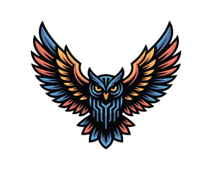 Abstract hand drawn owl in zentangle ethnic style. Ornamental tribal vector illustration.