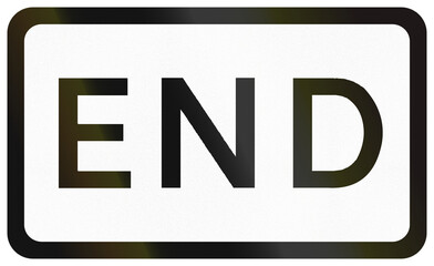 Road sign used in India - Supplementary end plate