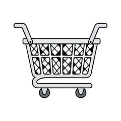 vector shopping cart isolated on white