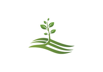 Agriculture and Farming Field Logo  PNG , Eco-Friendly Plant icon, Farm Field logo for Nature Brands Transparent Background