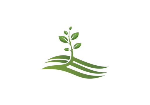 Agriculture and Farming Field Logo  PNG , Eco-Friendly Plant icon, Farm Field logo for Nature Brands Transparent Background - Powered by Adobe