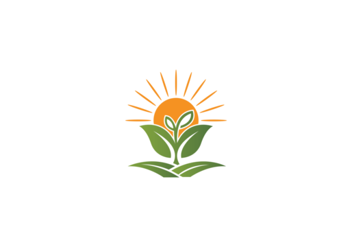 Agriculture and Farming Field Logo  PNG , Eco-Friendly Plant icon, Farm Field logo for Nature Brands Transparent Background
