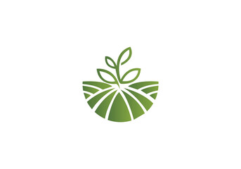 Agriculture and Farming Field Logo  PNG , Eco-Friendly Plant icon, Farm Field logo for Nature Brands Transparent Background