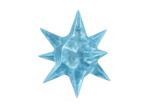 Ice crystal star shape frozen object rendering
