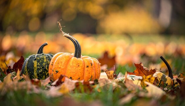 pumpkin on the grass - Powered by Adobe