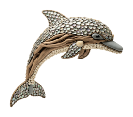 Decorative dolphin sculpture artistic coastal gallery marine life