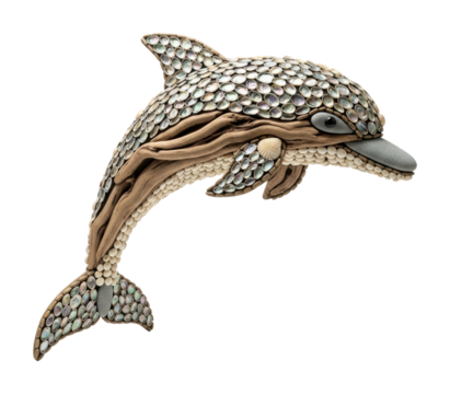 Decorative dolphin sculpture artistic coastal gallery marine life