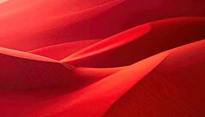 Vibrant Red Abstract Flowing Organic Shapes Texture Background.