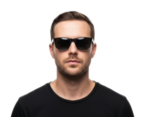 Stylish male model wearing sunglasses portrait urban fashion