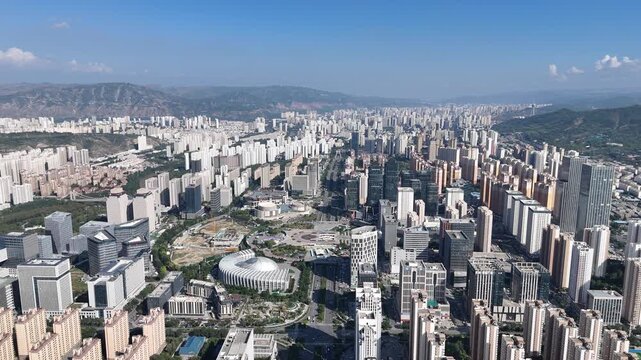 Xining CBD Aerial View - Qinghai Province, China