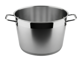 Boiling water in stainless steel pot kitchen cooking action