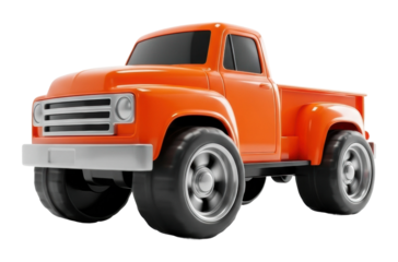 Playful orange truck toy child's room