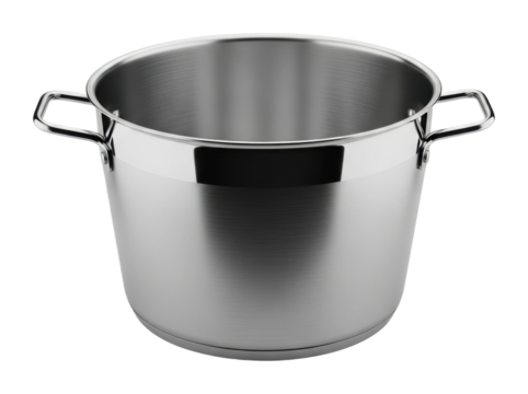 Boiling water in stainless steel pot kitchen cooking action