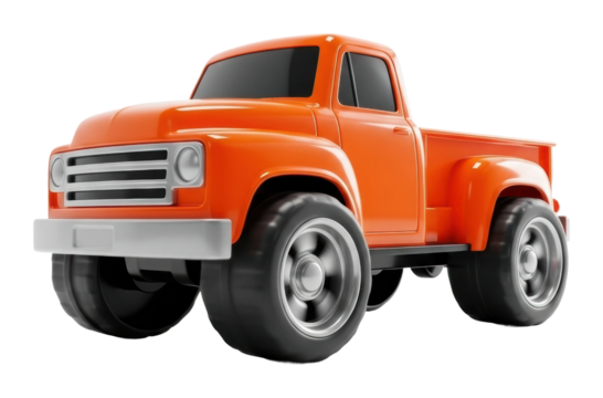 Playful orange truck toy child's room