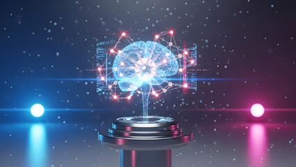 Artificial intelligence brain digital technology neural network connection