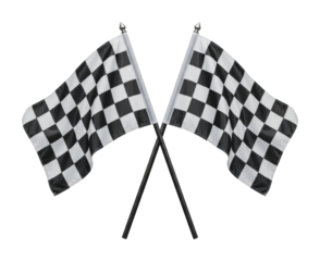 Racing event start flags trackside sports