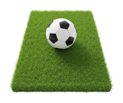 Exciting soccer action on green field sports event