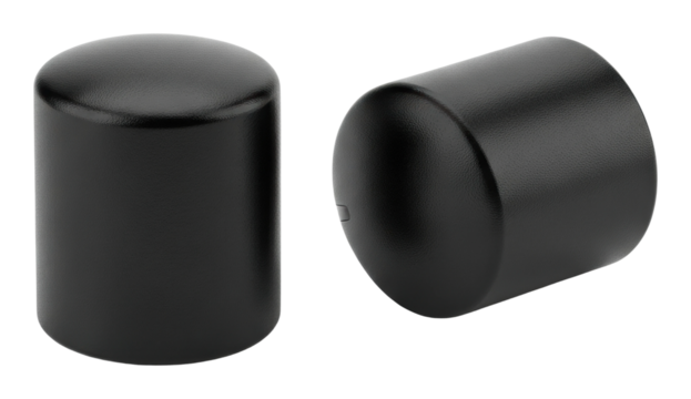 Black cylinders in product minimalist style