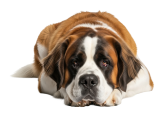 Relaxing saint bernard dog animal portrait