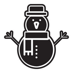 Illustration vector graphic of Snowman Ice Glyph Icon