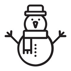 Illustration vector graphic of Snowman With Line Icon