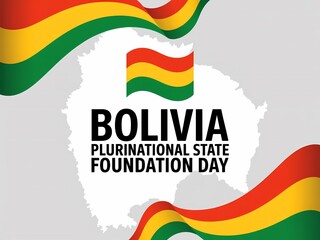 Celebrate bolivia s plurinational state foundation day with vibrant national flag imagery and map outline