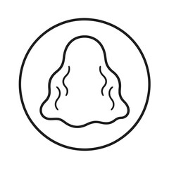 Thin-line black void-born entity icon representing a creature made of silence and absence of matter. Flat vector, ideal for conceptual horror, existential mythology and surreal cosmic themes.