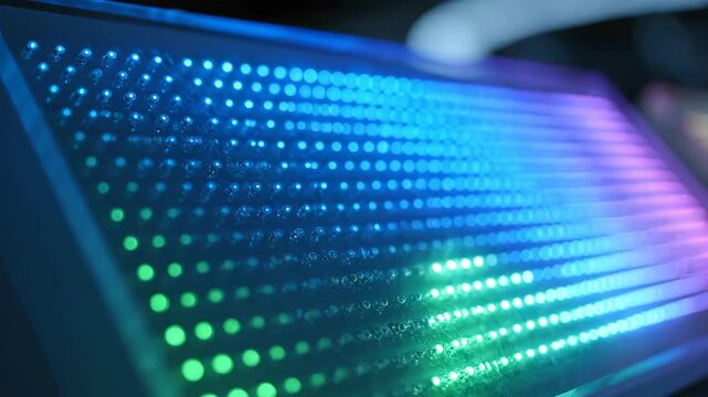 Bright abstract colorful display of lighted diodes or tiny lights