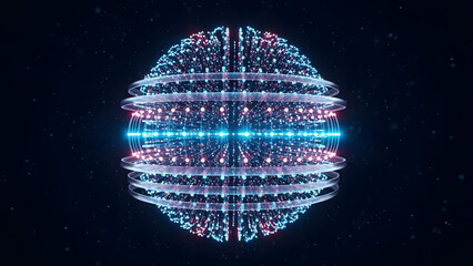 Futuristic digital data sphere with abstract technology background concept