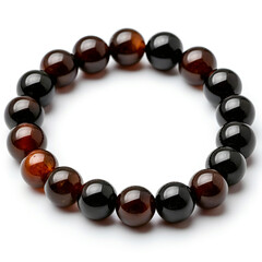 Beaded Bracelet with Dark and Reddish-Brown Stones