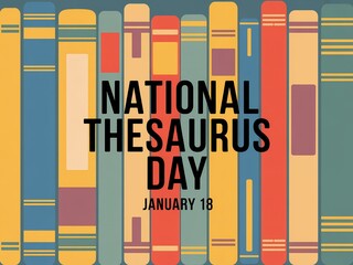 Celebrate national thesaurus day on january 18th with a vibrant background of colorful books