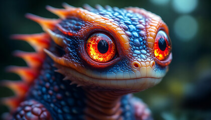 close up of a tropical lizard reptile