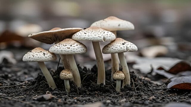 Mushrooms growing in the forest.