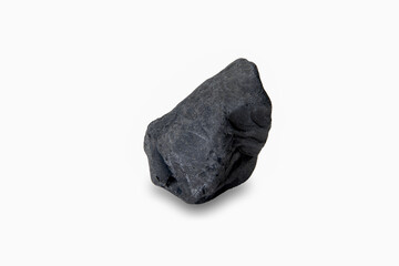 Dark Charcoal Rock Isolated on White