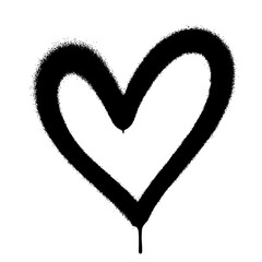 Expressive bold heart with dripping paint texture, perfect for valentine's day or edgy love themes