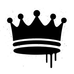 Bold dripping crown illustration perfect for edgy designs and urban art projects royalty symbol