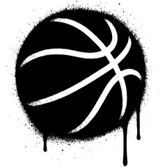 Dynamic basketball design with grunge dripping paint effect for sports apparel and branding projects now