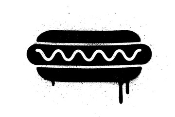 Delicious hotdog with mustard vector art for fun food designs and restaurant promotions, grunge style street food