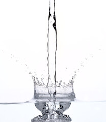 Falling water on white