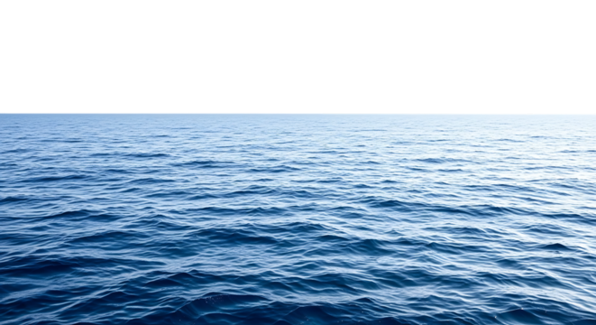 Blue ocean water surface texture with waves isolated on transparent background - Powered by Adobe