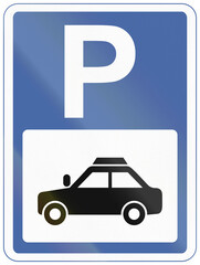 Road sign used in India - Taxi parking
