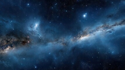 Fototapeta premium Stunning view of a galaxy filled with stars and cosmic clouds in a deep space setting