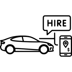 Car Rent Icon Vector Element