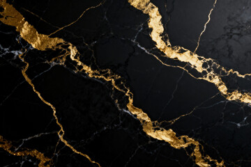 Luxurious Black and Gold Marble Texture, Natural Stone Pattern, Elegant Design Element
