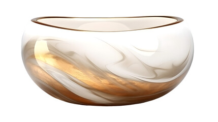 Elegant decorative glass bowl with flowing gold accents for modern home decor, adding a touch of luxury and sophistication with its unique swirling design