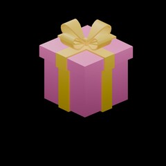 gift box on black background