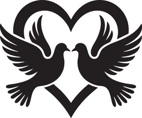 Fototapeta premium two doves with heart symbol