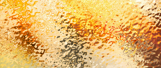 Złoto pomarańczowe tło z efektem falującego szkła, abstrakcyjna świetlista tekstura. © Henryk Guziak