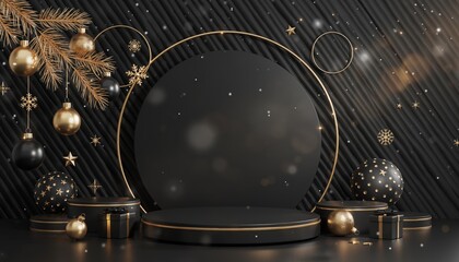 Elegant holiday display festive season digital render studio setting close-up perspective celebration and decoration ideas